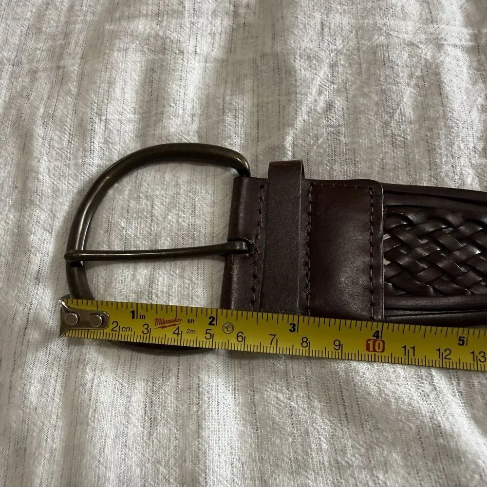 Coldwater Creek Women's Belt Size Small Braided Brown Bonded Leather Belt‎